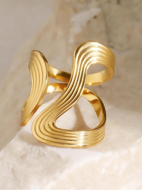 Anthropologie Jewelry - Gold Wave Sculptural Women's  Ring